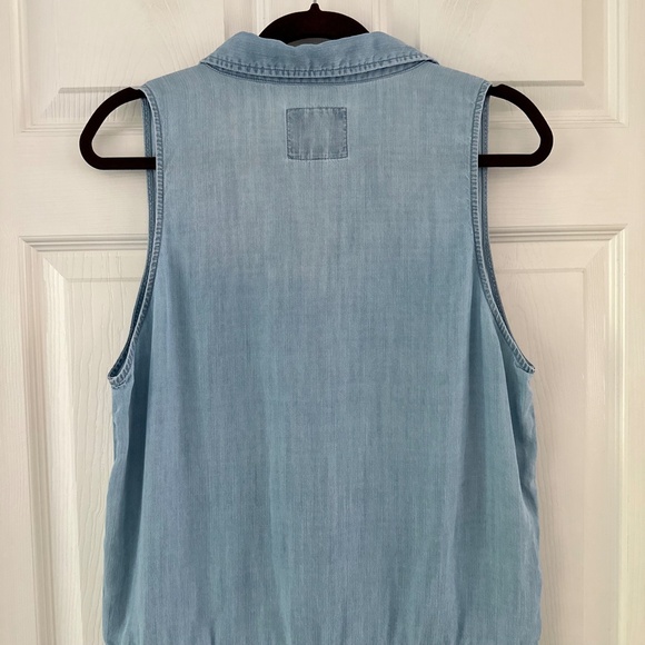 Rails Fiona Chambray Sleeveless Collared Romper Blue Women's Size Medium - Picture 9 of 12
